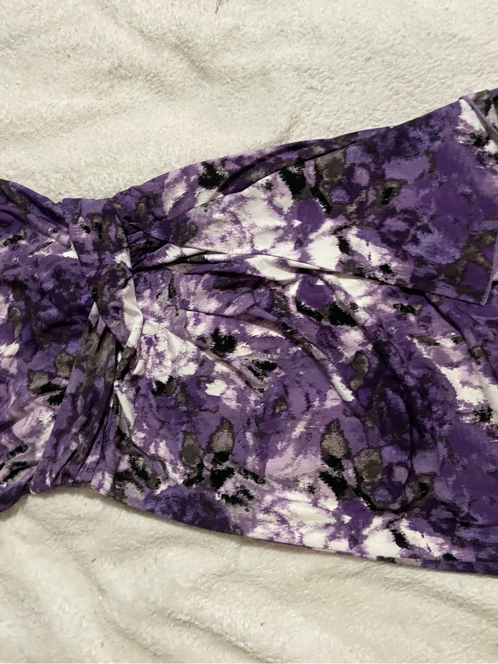 Suzi Chin for Maggy Boutique Purple White Black Asymmetrical Dress